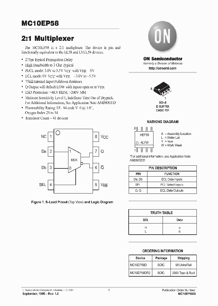 MC10EP58_83907.PDF Datasheet