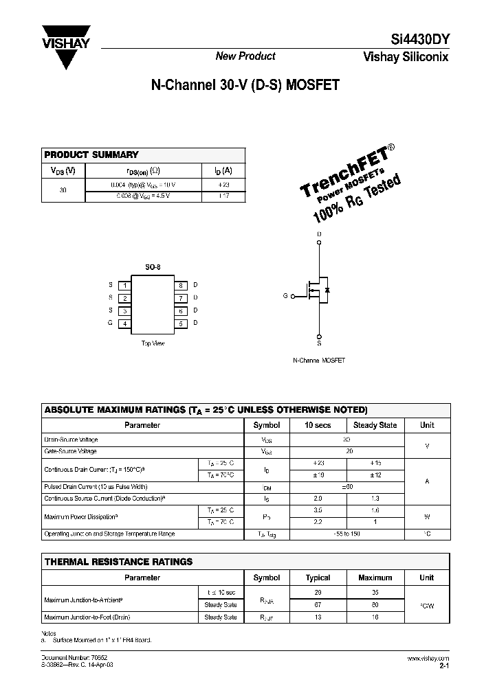 SI4430DY_166828.PDF Datasheet