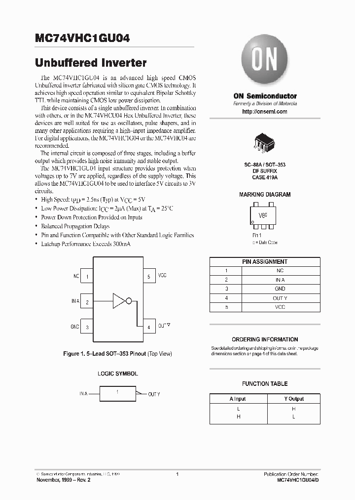 MC74VHC1GU04_276232.PDF Datasheet