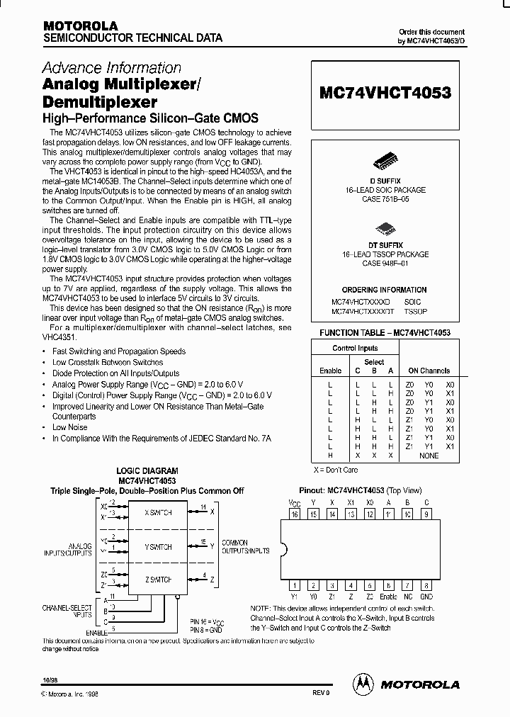 MC74VHCT4053_278884.PDF Datasheet