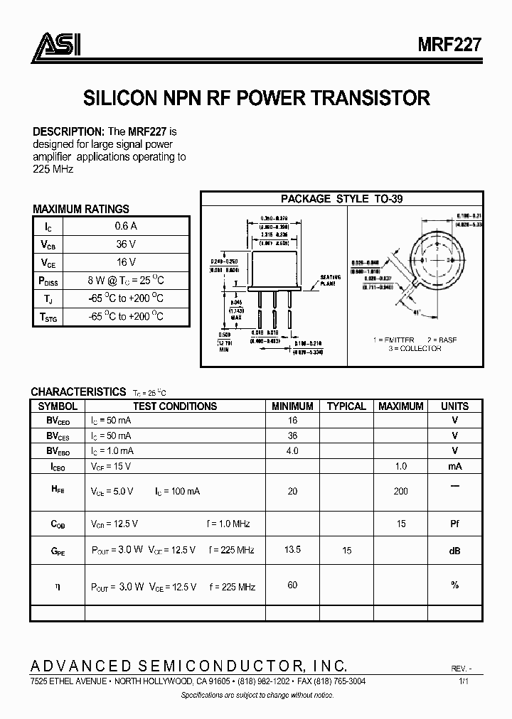 MRF227_281075.PDF Datasheet