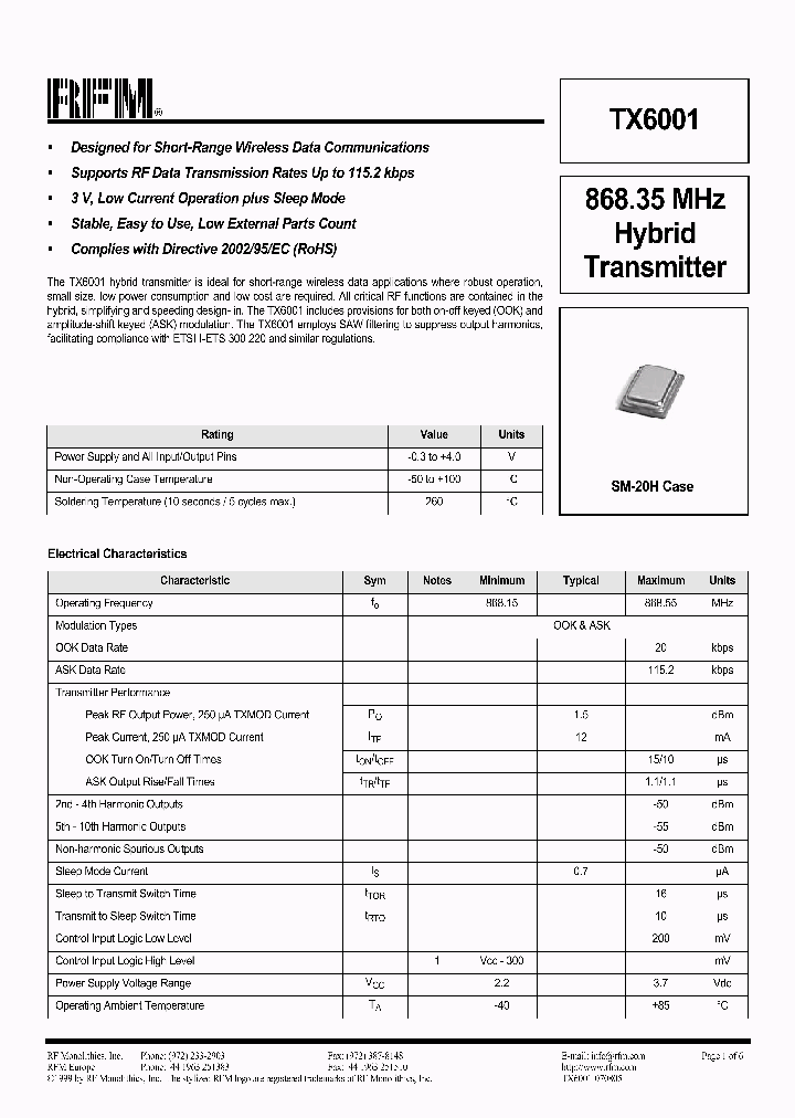 TX6001_272454.PDF Datasheet