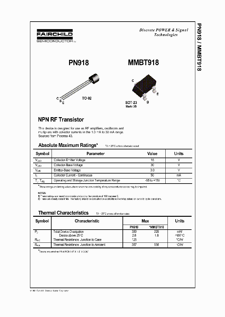 MMBT918_222509.PDF Datasheet