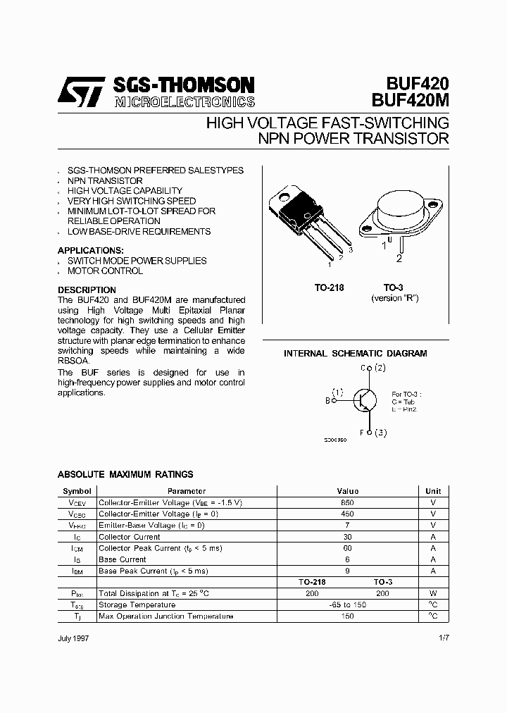 BUF420_116507.PDF Datasheet