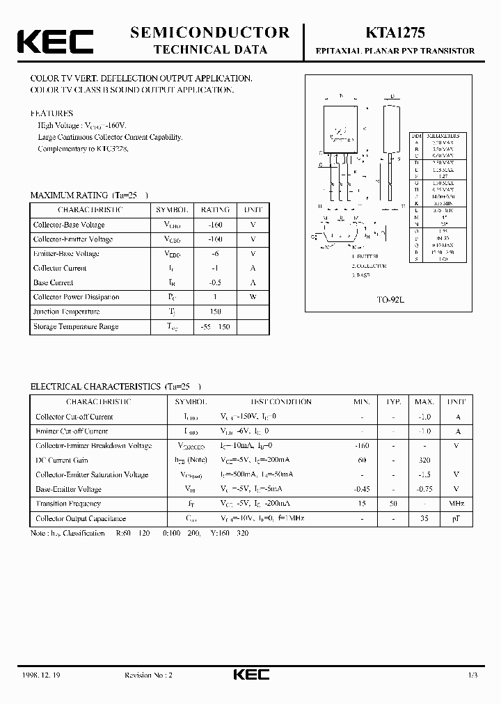 KTA1275_394697.PDF Datasheet