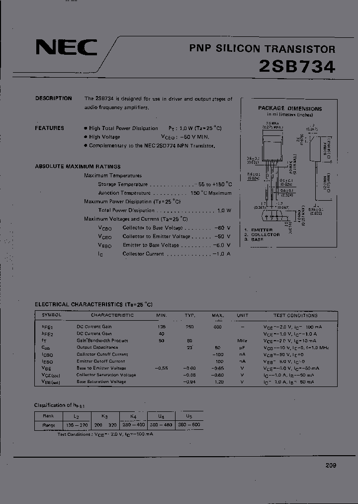 2SB734_446300.PDF Datasheet