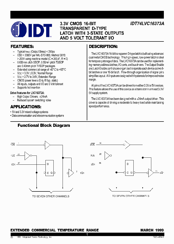 IDT74LVC16373A_594404.PDF Datasheet