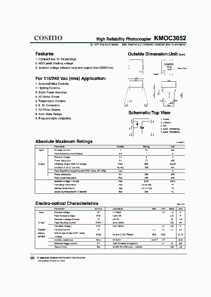 KMOC3052_722362.PDF Datasheet