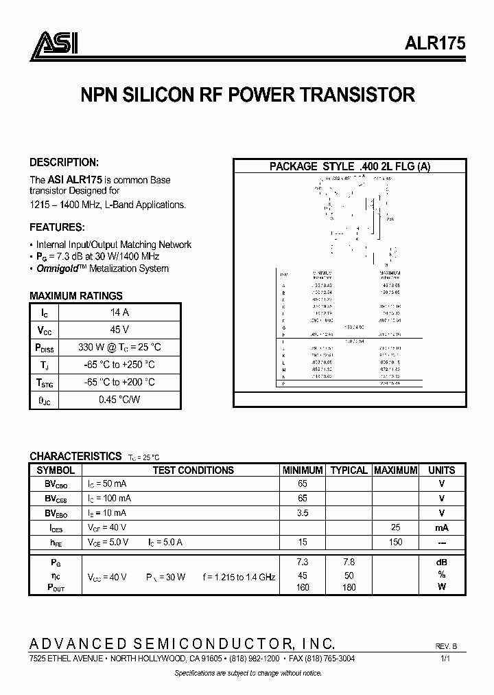 ALR175_1208809.PDF Datasheet