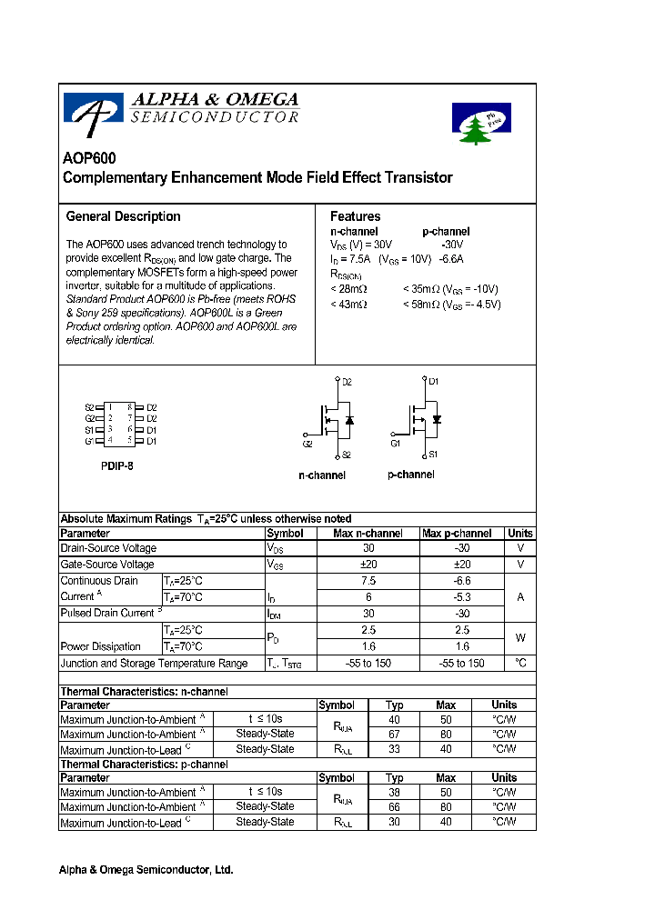 AOP600L_1210284.PDF Datasheet