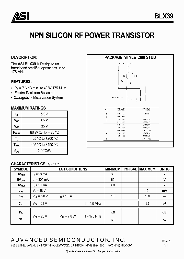 BLX39_1219869.PDF Datasheet