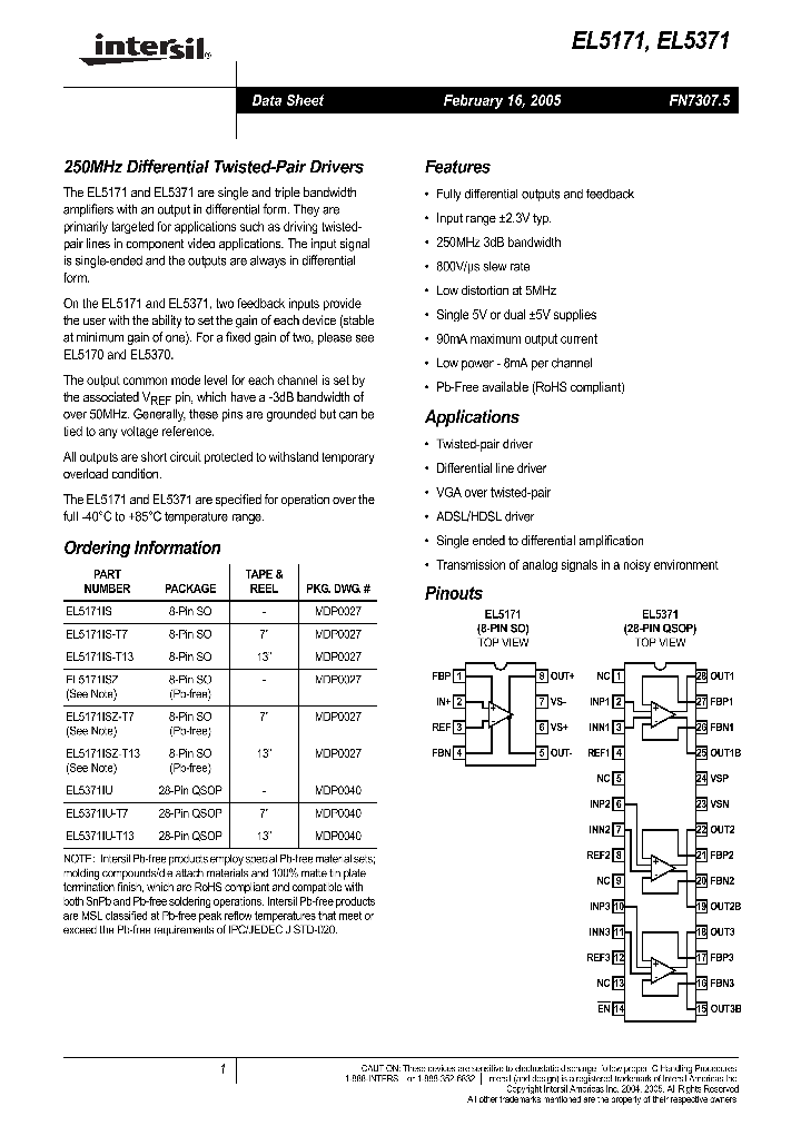 EL5371_1049487.PDF Datasheet