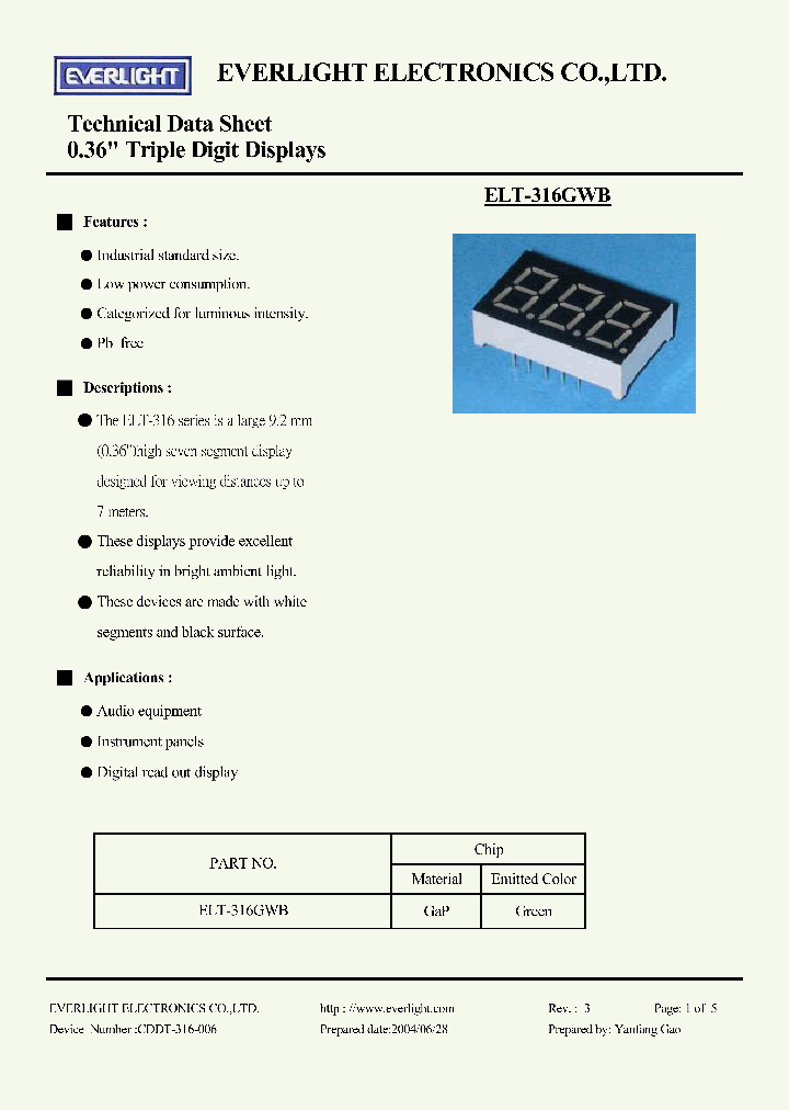 ELT-316GWB_1236899.PDF Datasheet