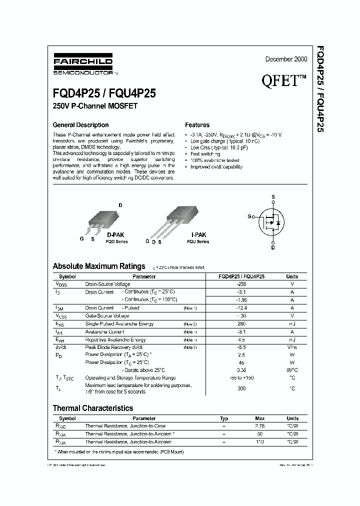 FQU4P25_1241990.PDF Datasheet