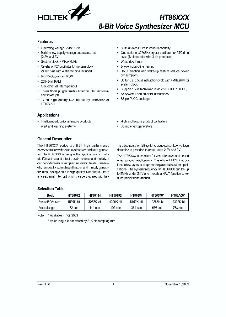 HT86XXX_1251678.PDF Datasheet