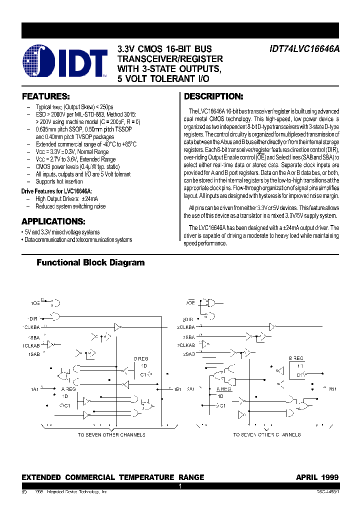 IDT74LVC16646APV_1254072.PDF Datasheet