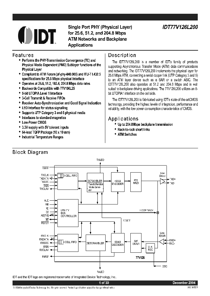 IDT77V126L200TFI_1135940.PDF Datasheet