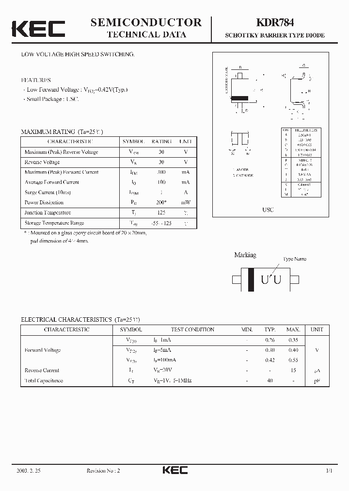 KDR784_1260148.PDF Datasheet