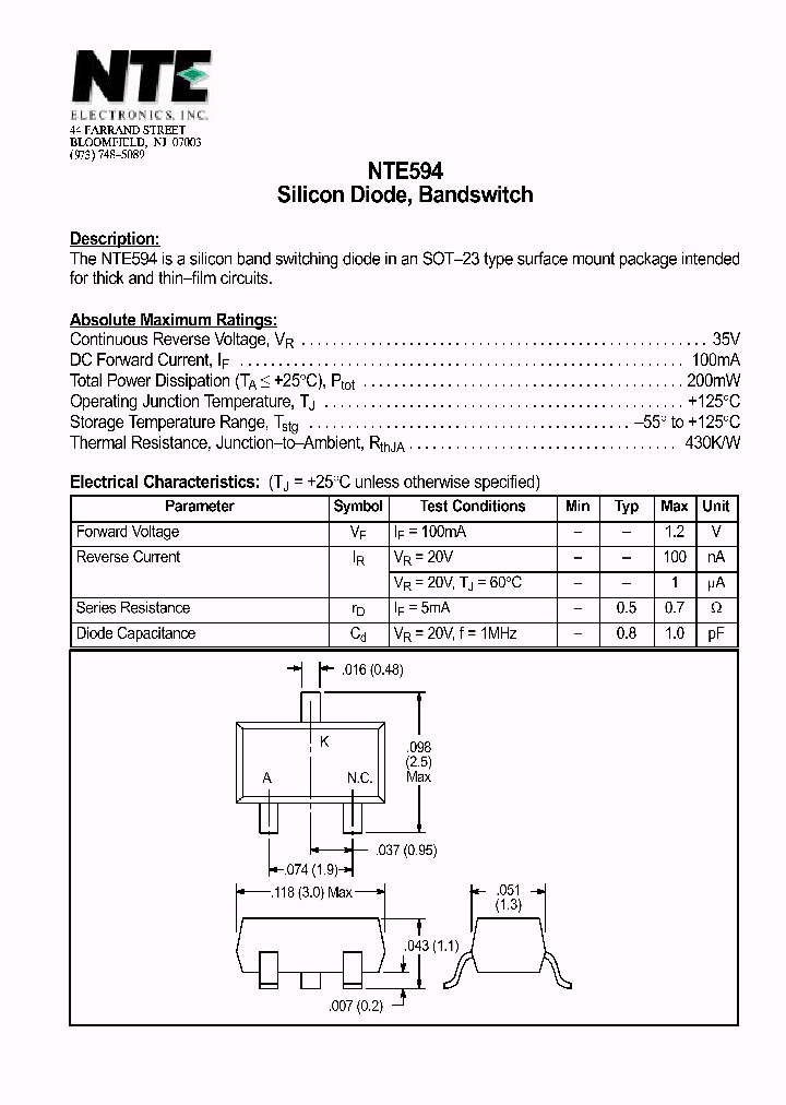 NTE594_1291085.PDF Datasheet