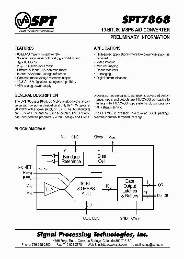 SPT7868SIR_1315698.PDF Datasheet