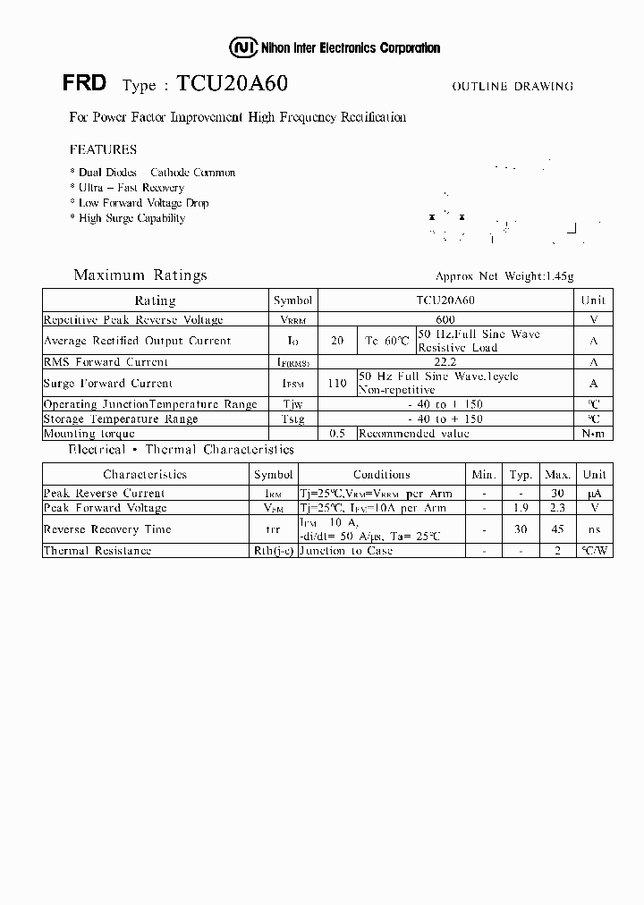 TCU20A60_1323172.PDF Datasheet