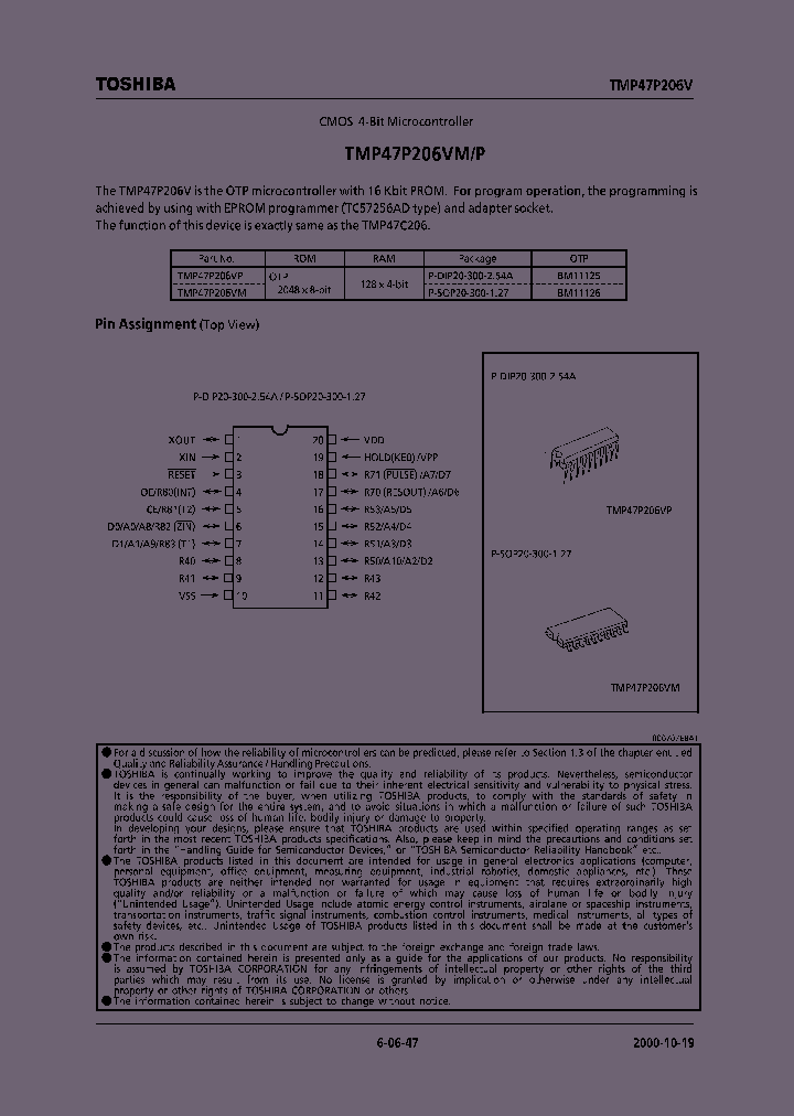 TMP47P206VM_1106748.PDF Datasheet