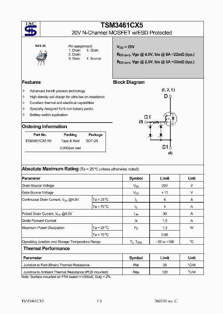 TSM3461CX5RF_1329523.PDF Datasheet