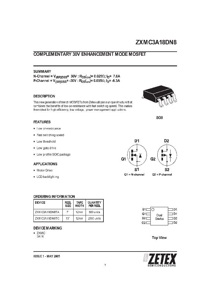 ZXMC3A18DN805_1339806.PDF Datasheet