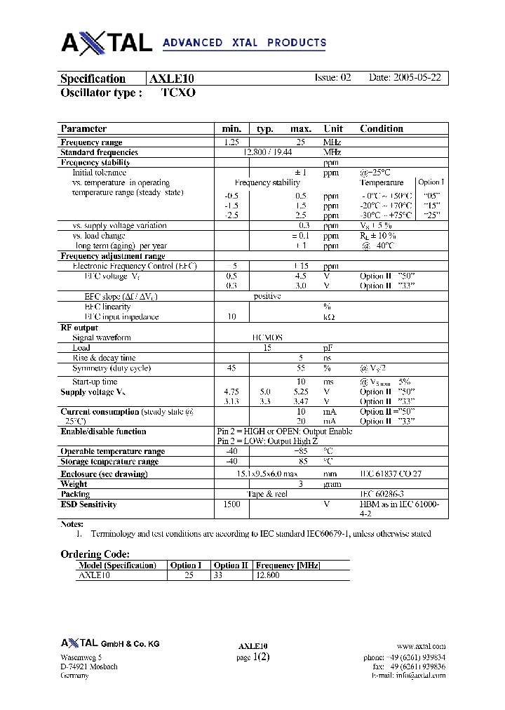 AXLE10_4155828.PDF Datasheet