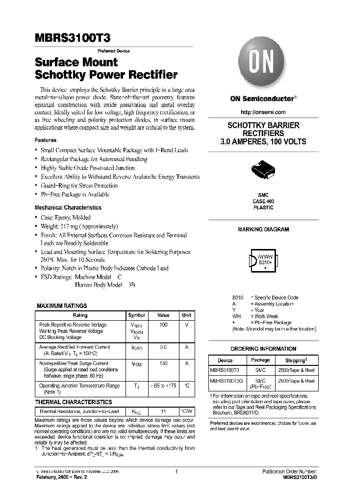 MBRS3100T3G_4156597.PDF Datasheet