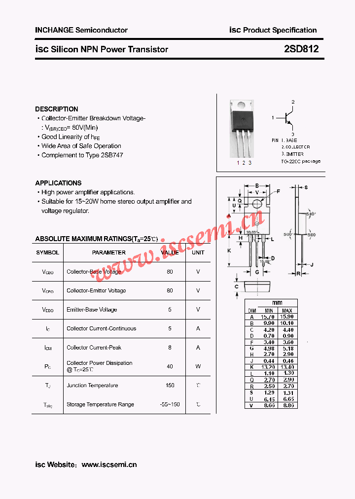 2SD812_4710485.PDF Datasheet