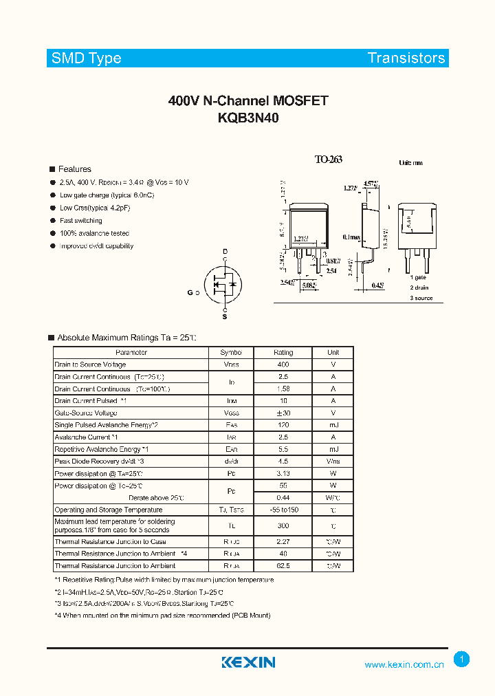 KQB3N40_4335900.PDF Datasheet