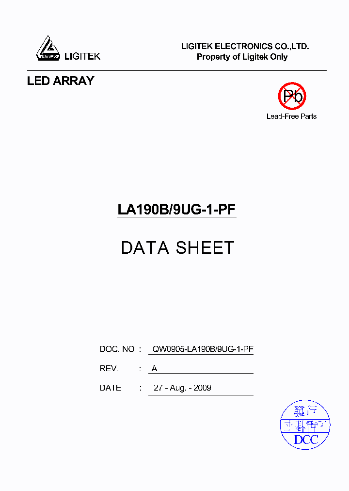 LA190B-9UG-1-PF_4789486.PDF Datasheet