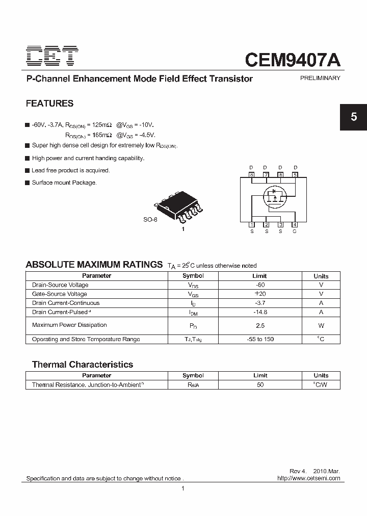 CEM9407A10_5007599.PDF Datasheet