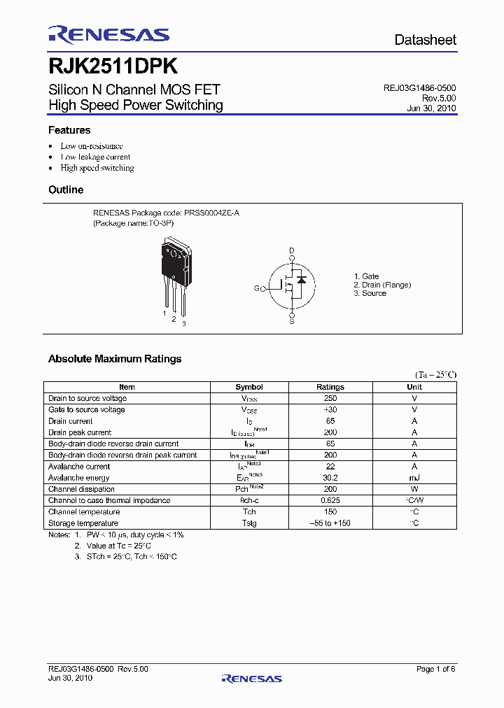 RJK2511DPK10_5037987.PDF Datasheet