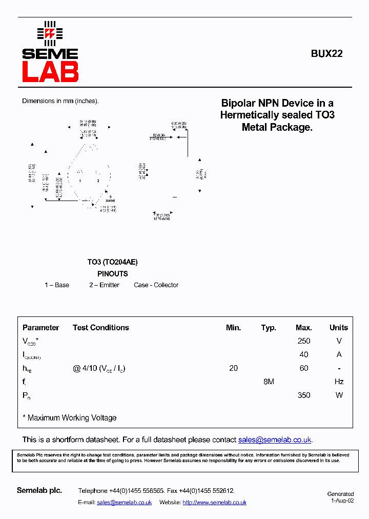 SFBUX22_97089.PDF Datasheet