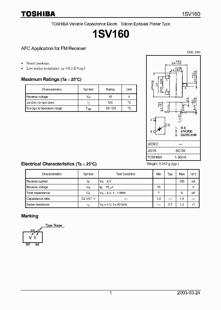 1SV160_814370.PDF Datasheet