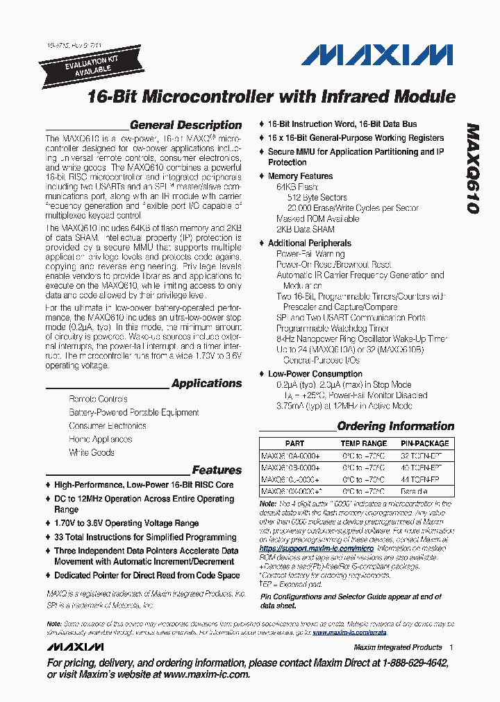 MAXQ610J-0000_1177755.PDF Datasheet