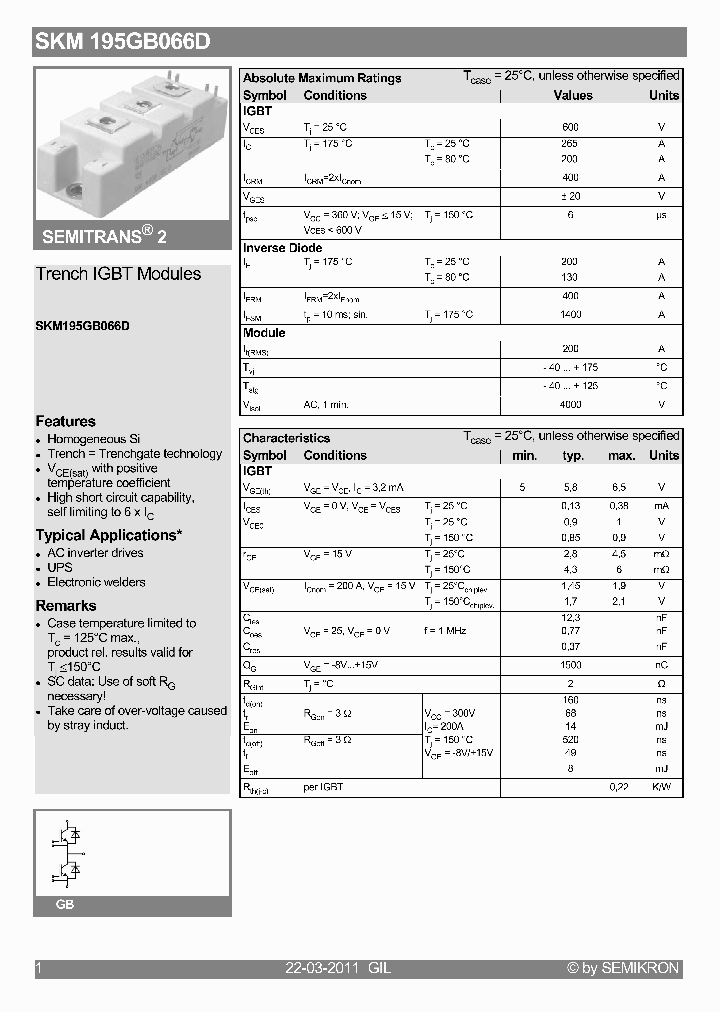 SKM195GB066D11_1369495.PDF Datasheet