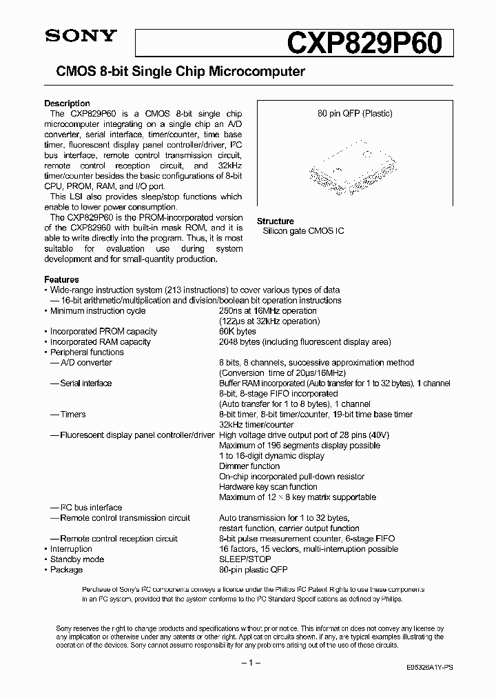 CXP829P60_1400500.PDF Datasheet