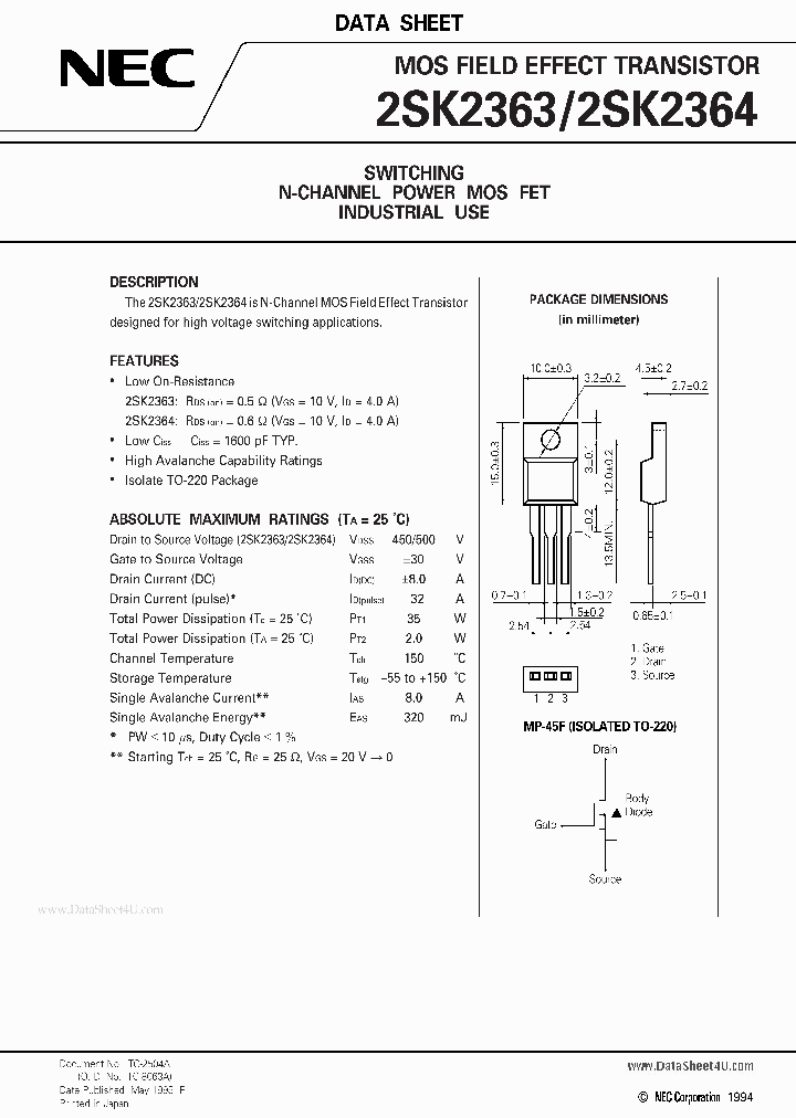 K2364_1230483.PDF Datasheet