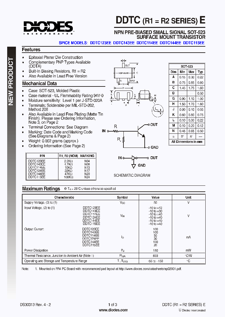 DDTC143EE_1439636.PDF Datasheet