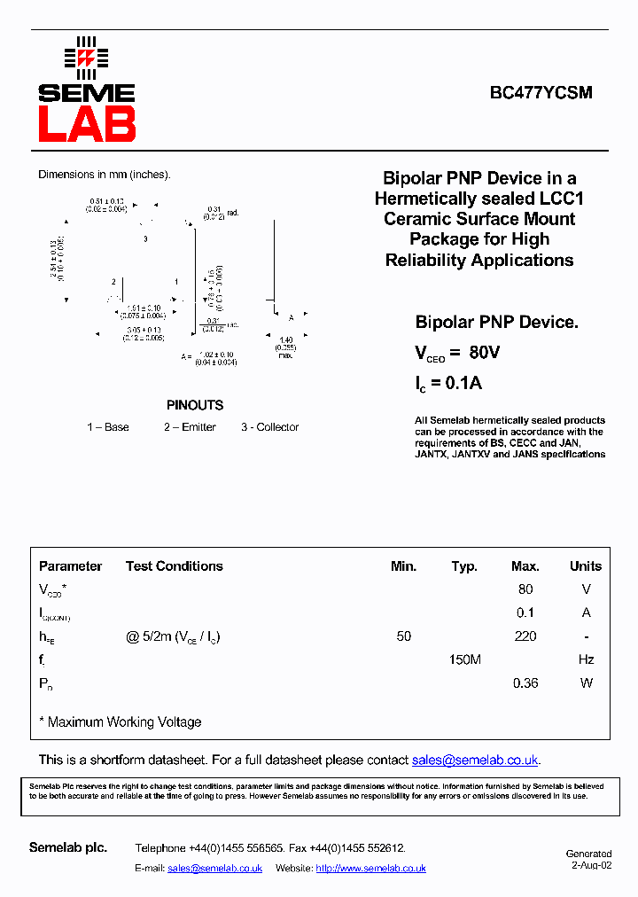 BC477YCSM_1525679.PDF Datasheet