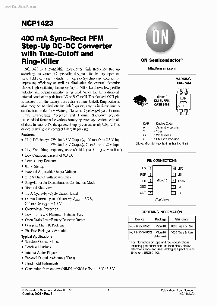 NCP1423_1568585.PDF Datasheet