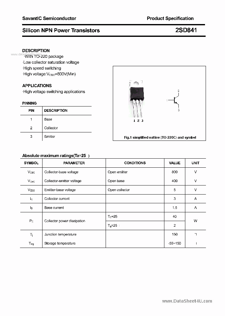 2SD841_1709787.PDF Datasheet