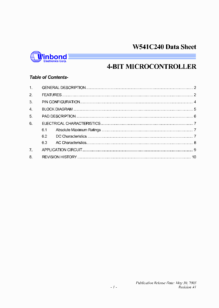 W541C240_1530562.PDF Datasheet