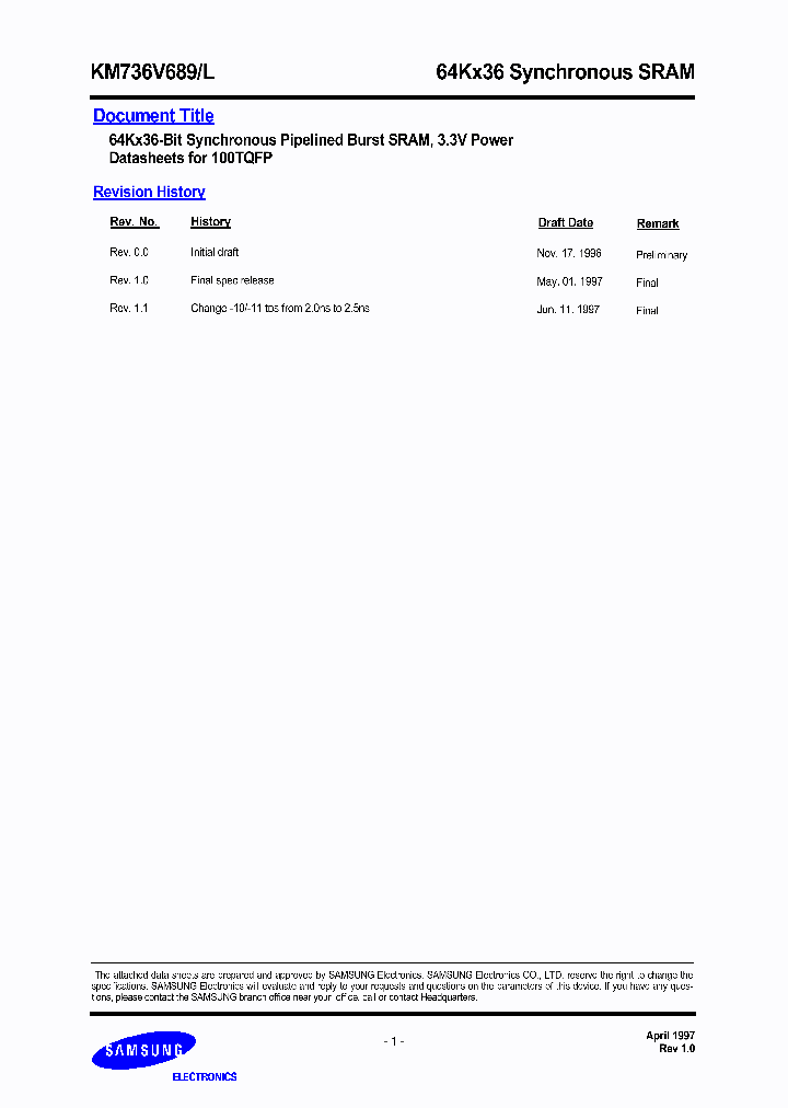 KM736V689_1555247.PDF Datasheet