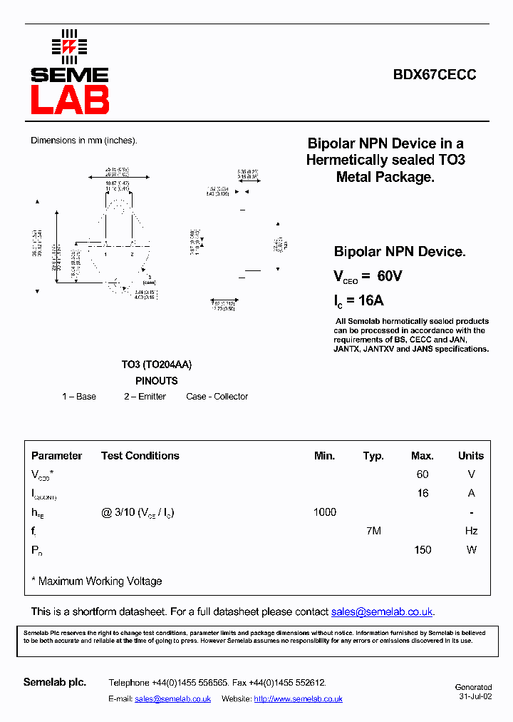 BDX67CECC_2312343.PDF Datasheet