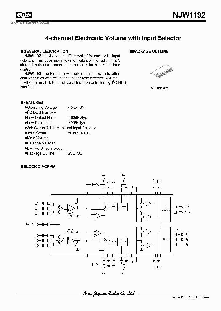 NJW1192_2723274.PDF Datasheet