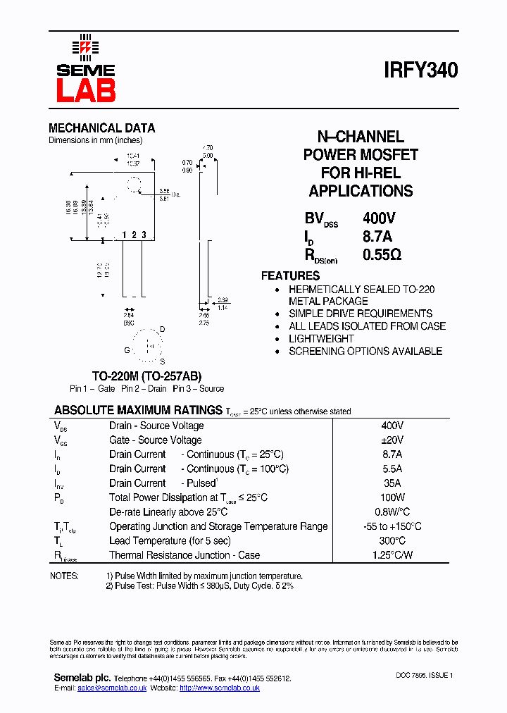 IRFY340_2752011.PDF Datasheet